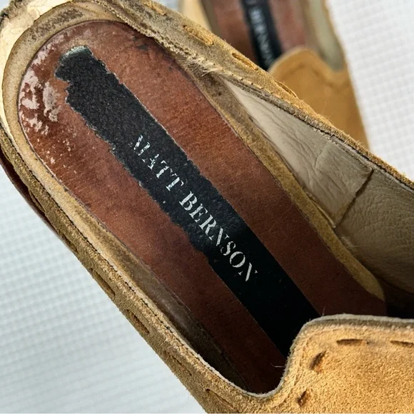 Matt Bernson Suede Mule Pointed Toe Slip On Tan Size 7.5 - Picture 7 of 10